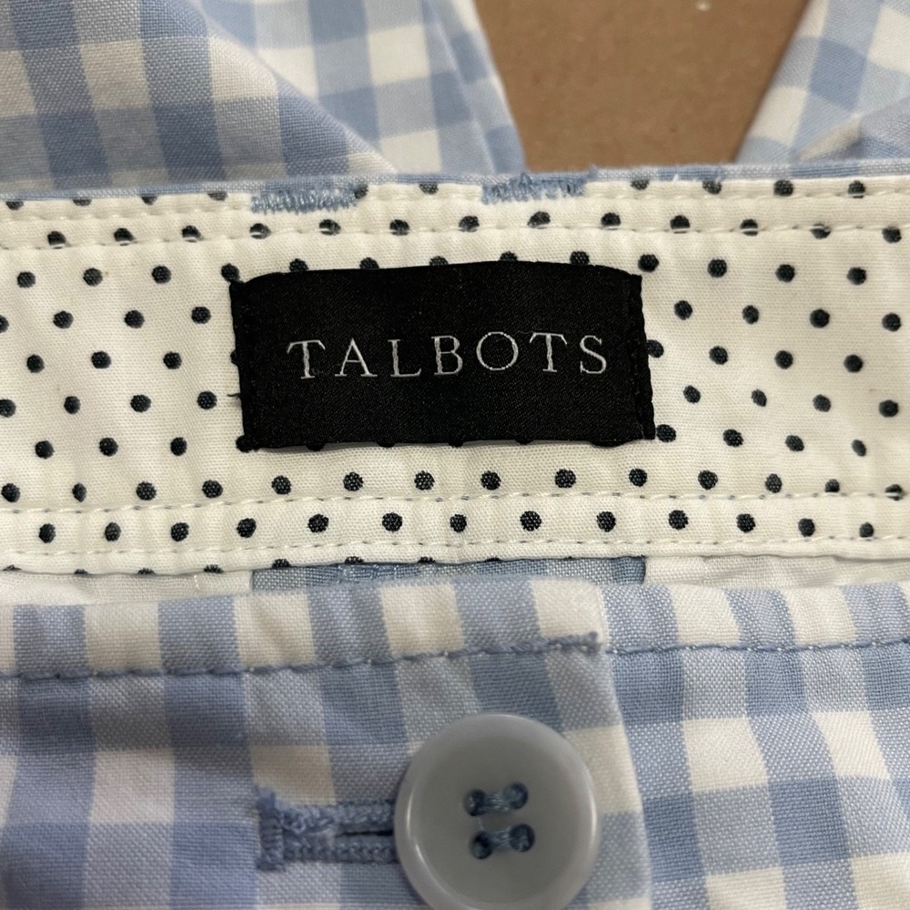 Talbots Women's Petite Size 4P Blue Gingham Perfect Crop Coastal Chinos Beach - Picture 8 of 15